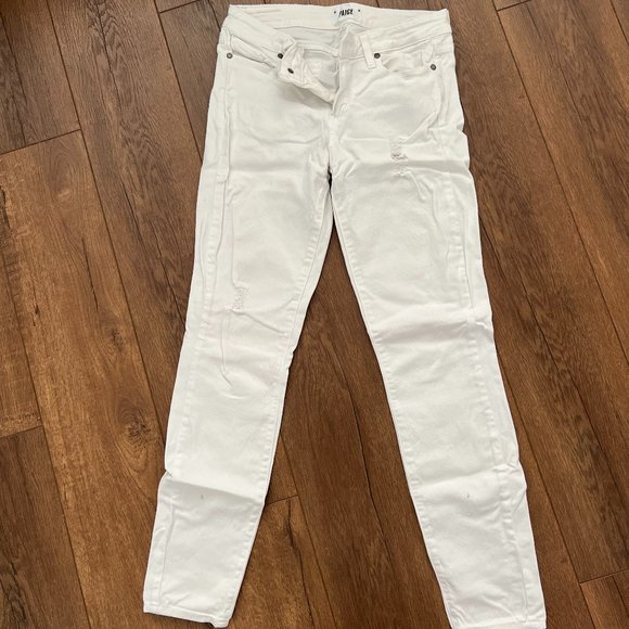 PAIGE Denim - Paige White Distressed Skinny Jeans Size 27